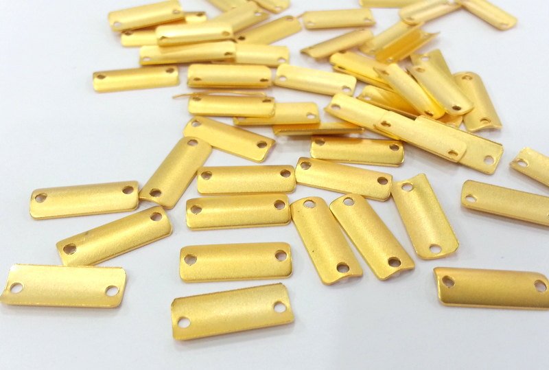 10 Pcs (16x6 mm) Gold Plated Brass Connector , Findings  G2260