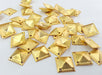 6 Pcs (13 mm) Gold Plated Brass Square Connector G2262