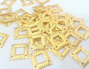 10 Pcs (13 mm) Gold Plated Brass Square Connector G2264