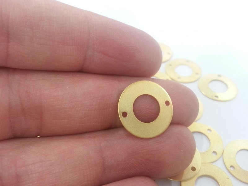 8 Pcs (16 mm) Gold Plated Brass Connector with Double Holes  G2267