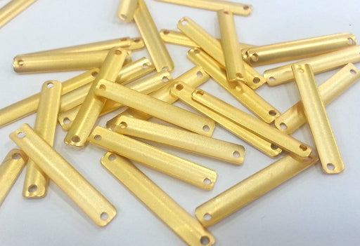 10 Pcs (25x4 mm) Gold Plated Brass Connector , Charms  G2269