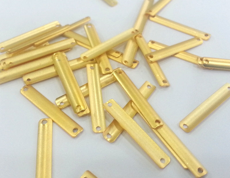 10 Pcs (25x4 mm) Gold Plated Brass Connector , Charms  G2269