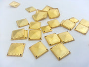 4 Pcs (16 mm) Gold Plated Brass Square Connector , Chams  G2272