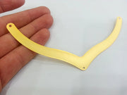 140x15 mm Necklace Pendant , Connector with Three Holes  , Gold Plated Brass G2276