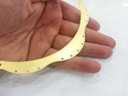 Gold Pendant Collar Pendant Necklace Pendant , Connector with Thirteen Holes , Gold Plated Brass 140x15 mm  G2279