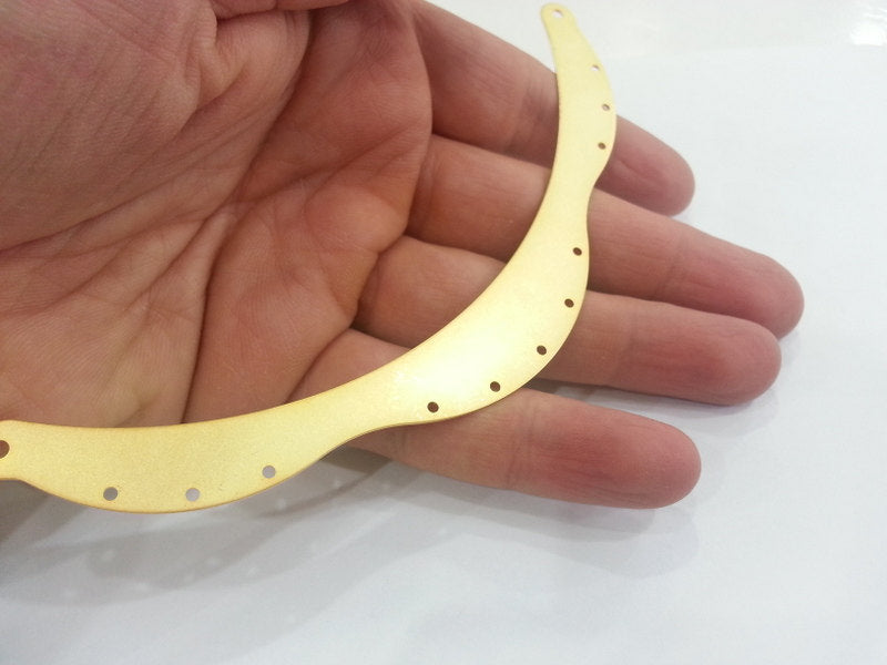 Gold Pendant Collar Pendant Necklace Pendant , Connector with Thirteen Holes , Gold Plated Brass 140x15 mm  G2279