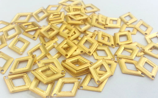 10 Gold Plated Brass Connector , Charms  (18x12 mm)  G2281