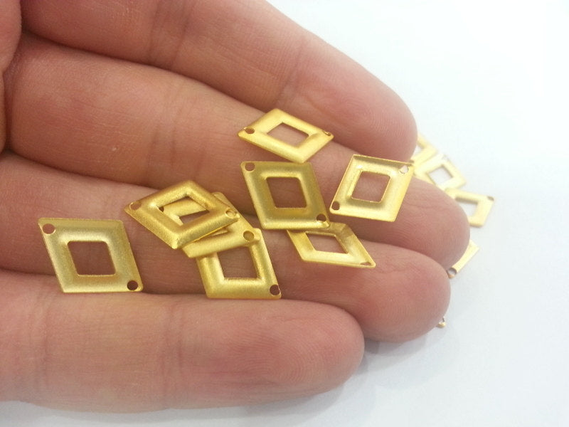 10 Gold Plated Brass Connector , Charms  (18x12 mm)  G2281