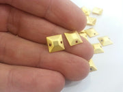 Gold Findings Gold Plated Brass Connector 10 Pcs (10 mm) , Charms G2282
