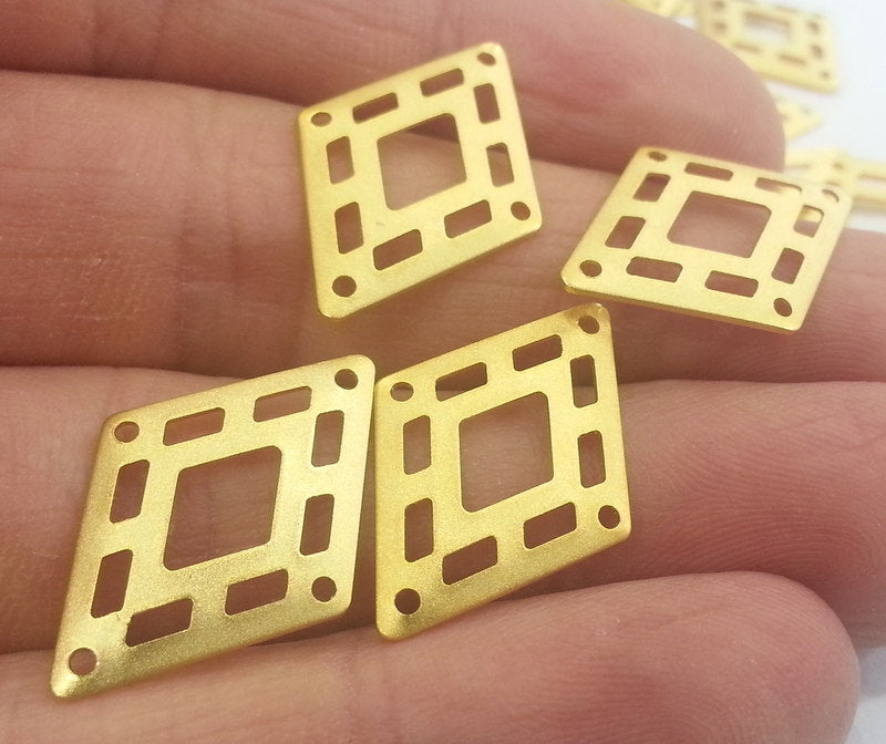 8 Pcs (25x16 mm) Gold Plated Brass  Charms  G2287