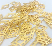 8 Pcs (25x16 mm) Gold Plated Brass  Charms  G2287