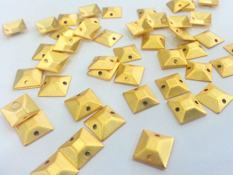 Gold Findings Gold Plated Brass Connector 10 Pcs (10 mm) , Charms G2282