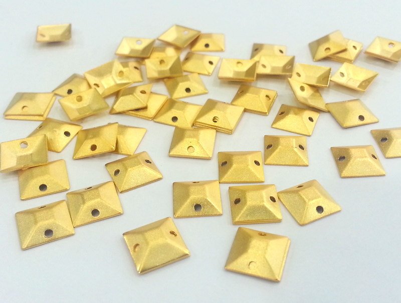 Gold Findings Gold Plated Brass Connector 10 Pcs (10 mm) , Charms G2282