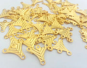 10 Pcs (18x15 mm) Gold Plated Brass Connector , Charms G2285