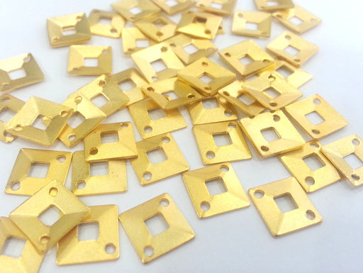 10 Pcs (10 mm) Gold Plated Brass Connector , Charms , G2290