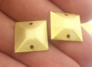 Gold Connector Gold Plated Brass Connector with Double Holes 8 Pcs (14 mm)  G2293