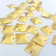 Gold Connector Gold Plated Brass Connector with Double Holes 8 Pcs (14 mm)  G2293
