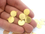 10 Gold Plated Charm Round Charms  Gold Plated Brass  (13 mm) G2295