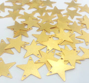 10 Pcs (15 mm) Star Charms  , Gold Plated Brass G2296