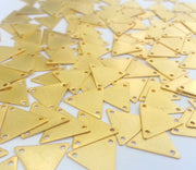 10 Pcs (14 mm)  Triangle Charms, Gold Plated Brass  G2298