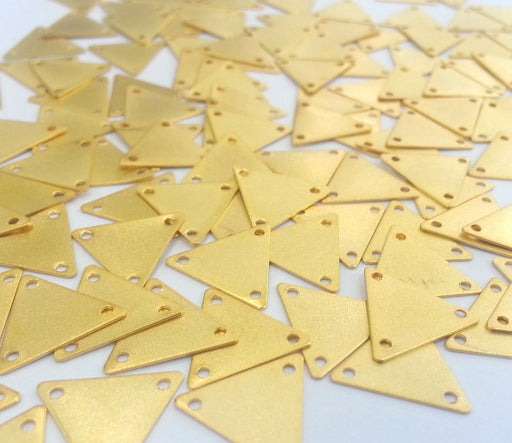10 Pcs (14 mm)  Triangle Charms, Gold Plated Brass  G2298