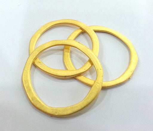 4 Gold Circle Finding Gold Plated Ring Round 4 Pcs. (29 mm)  G9186