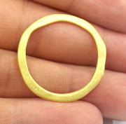 4 Gold Circle Finding Gold Plated Ring Round 4 Pcs. (29 mm)  G9186
