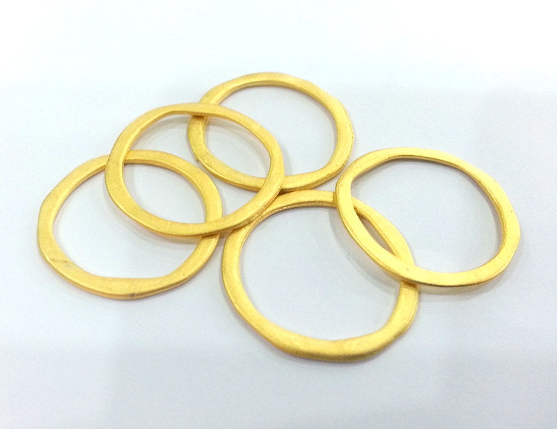 4 Gold Circle Finding Gold Plated Ring Round 4 Pcs. (29 mm)  G9186