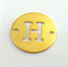 Letter Charms H  Charm, Double Holes Gold Plated Brass 20mm  G2303