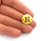 20mm   Letter N  Pendant, Double Holes Gold Plated Brass  G2314