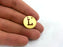 20mm   Letter L Charm  , Gold Plated Brass  G2328