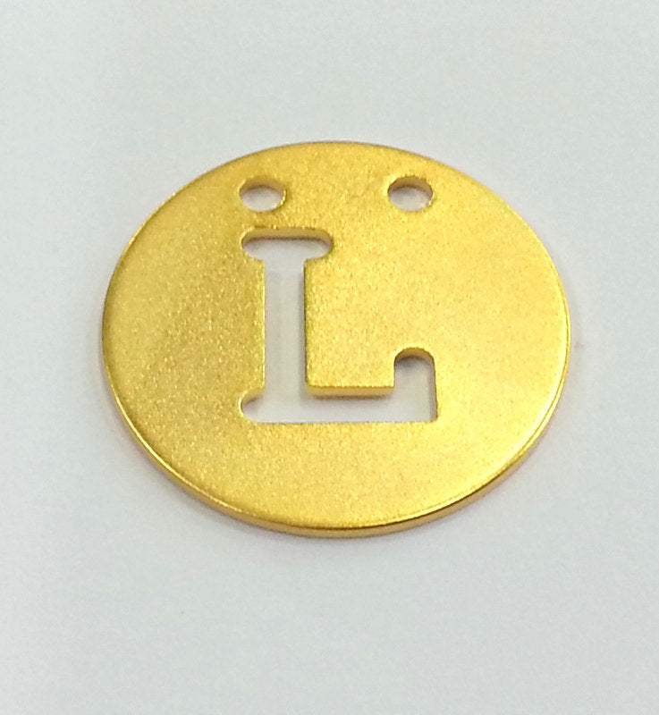 20mm   Letter L Charm  , Gold Plated Brass  G2328