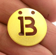 20mm   Letter B  Pendant , Gold Plated Brass G2331