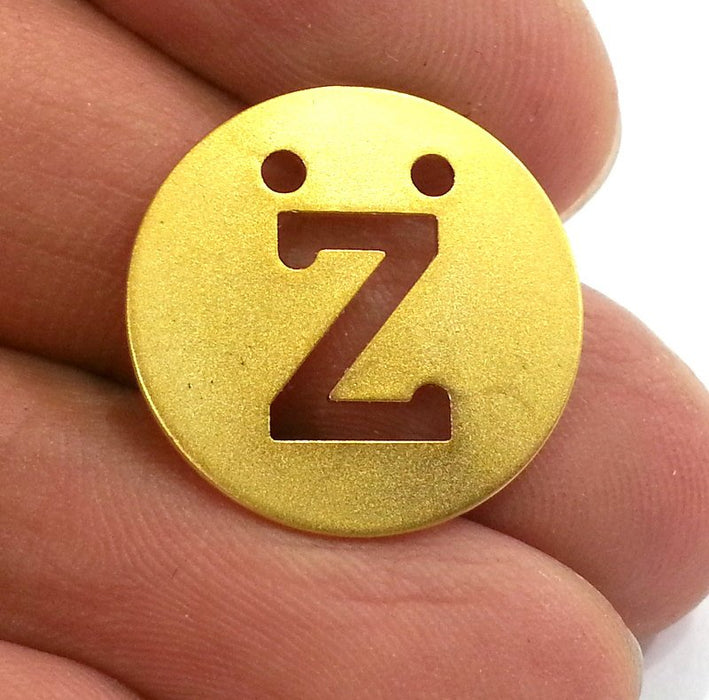 Gold Charms Letter Z  Gold Plated Brass 20mm    G2334