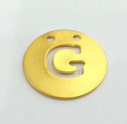 Gold Charms Letter G Charm,  Gold Plated Brass 20mm   G2338