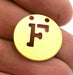 Gold Charms Letter F  , Gold Plated Brass 20mm   G2342