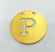 Gold Charms Letter P Charm , Gold Plated Brass 20mm   G2344