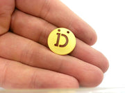 20mm   Letter D , Gold Plated Brass Charm G2346