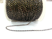 10 Meters-33 Feet  (3x2 mm.) Antique Chain , Gold and Black ,  Brass Soldered Cable  Chain G2349