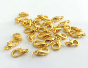 50 Gold Plated Lobster Clasps , Findings 50 Pcs. (10x6 mm)  G9822