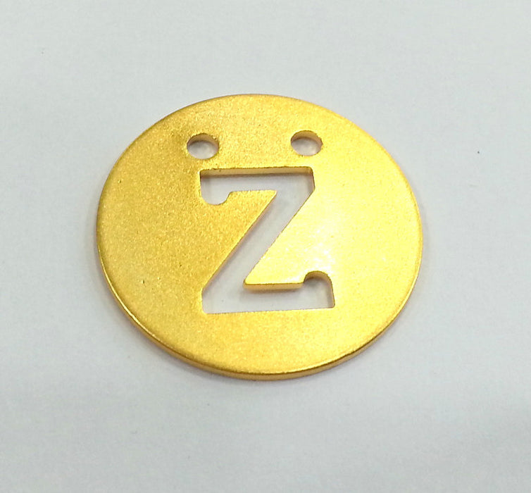 Gold Charms Letter Z  Gold Plated Brass 20mm    G2334