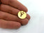 Gold Charms Letter F  , Gold Plated Brass 20mm   G2342