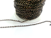 10 Meters-33 Feet  (3x2 mm.) Antique Chain , Gold and Black ,  Brass Soldered Cable  Chain G2349