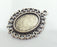 Silver Pendant Blank Antique Silver Plated Bezel Settings,Cabochon Base,Mountings 25x18 blank  G12143