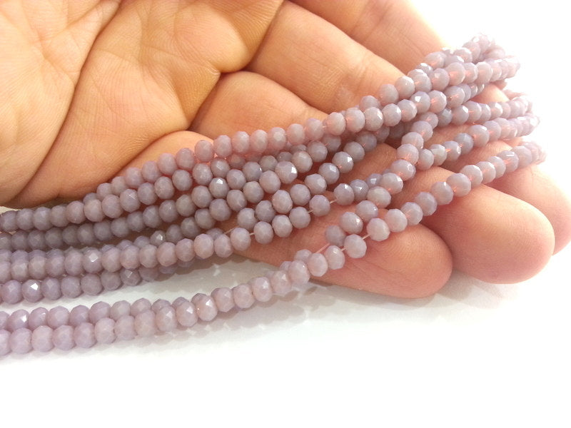 Rosybrown Rondelle Glass Beads 135 Pcs (4x3 mm)  Faceted Glass Beads , 1 strand approx 45 cm ( approx 17,5 inch) G2390