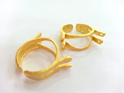 Adjustable  Ring Findings , Gold Plated Brass  G15423