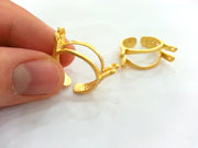 Adjustable  Ring Findings , Gold Plated Brass  G15423