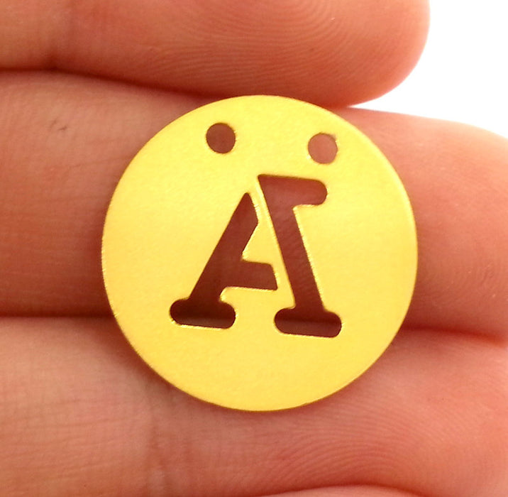 20mm  Letter A charm, Gold Plated Brass G2405