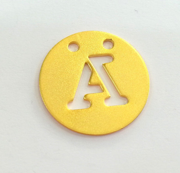 20mm  Letter A charm, Gold Plated Brass G2405