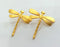 2 Dragonfly Charms Gold Plated Brass (28x26 mm)  G9862